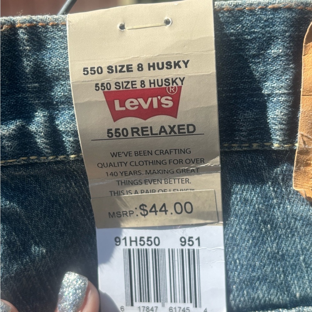 Back to school! NWT BOY’S HUSKY LEVI’S 550 RELAXED SIZE 8 WAIST 32.5 Brand new! - Picture 6 of 8